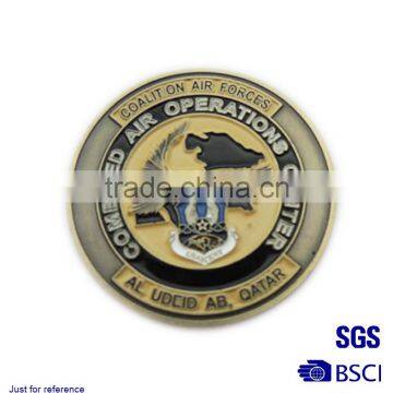 Wholesale pirate coins Stamping imitation gold map of the world badge gold-plated metal coin