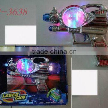 Electroplating LED Flashing Space Laser Gun with Transparent Ball