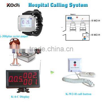 Electronic wireless nurse call system display, watch, transmitter 433mhz K-4-C+300plus+W2-H