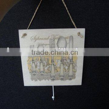 Promotion antique wood kitchen tea bag hanger with beautiful picture