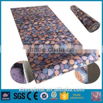 cobblestone printed brushed fabric pvc carpet roll