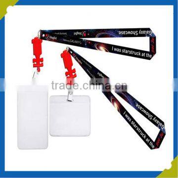 Promotional Woven Lanyard White Adjustable Business ID Card Neck Lanyard