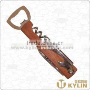 corkscrew wine bottle opener with wooden handle