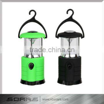 Plastic 4AA 1W LED Small Camping Lantern Hanging Hook Lamp