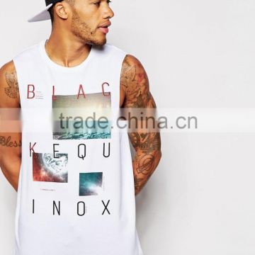 Blank Custom Gym Mens Sulimated Running Stringer Singlet Print And Embroidery Men Cotton Vest