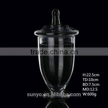 Decorative Beautiful Shape Glass Storage Jar With Glass Lid photo-2
