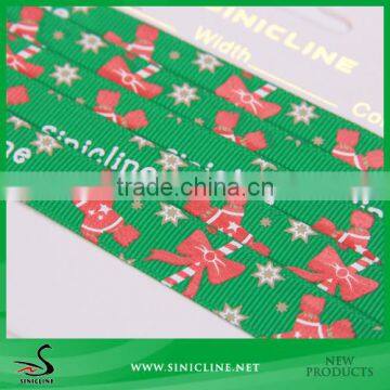 Sinicline Marry Christmas Candy Style Print Gift Ribbon Tape Accept OEM