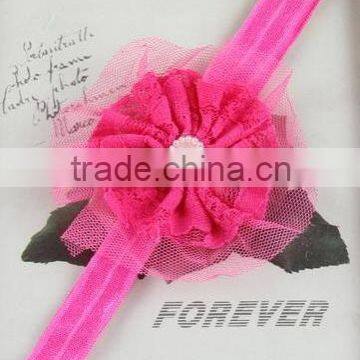 Lovely Flower Elastic Hair Rubber Band With Pearls photo-4