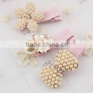 bb hair clip pearl bow hair accessories for girl