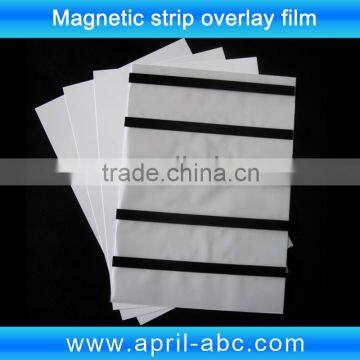 Coated overlay film with color hico magnetic stripe laminated with inkjet pvc sheet A4 size plastic pvc sheet