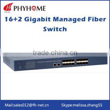 16+2 Gigabit Managed Fiber Switch