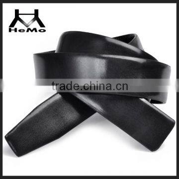 high quality simple black shiny genuine leather belt for men