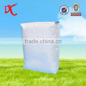 White unprinted pp woven cement valve bag with square bottom