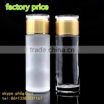 factory price white cosmetic glass bottle with acrylic cap