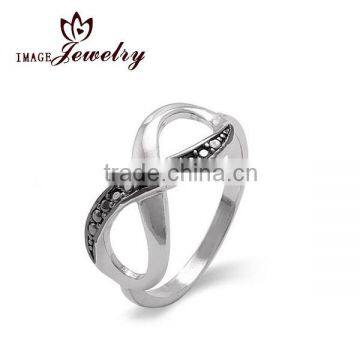 Customized 925 sterling silver Blank cubic zirconia infinity ring