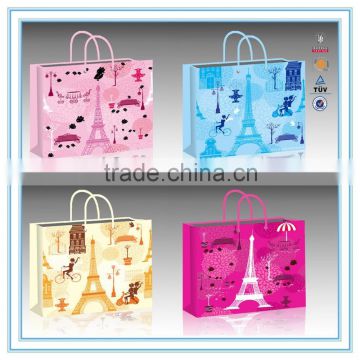 2015 New design tower paper bag gift paper bag shopping paper bag