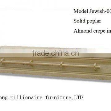 Nantong Millionaire solid poplar jewish light color casket and coffin