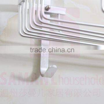 Double-deck Wall Bathroom Shower Shampoo Rack no Nail Removable photo-4