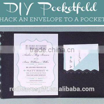 DIY fancy hardcover paper invitation laser event and party supplies