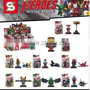 SY295 Harley Quinn Yellow Jacket Iron Man 8pcs plastic building block sets