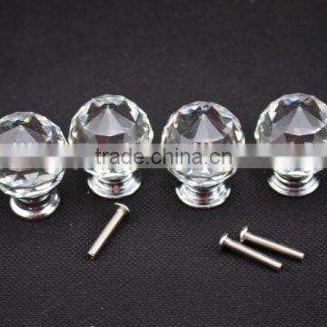 Mix Colorful crystal kitchen cabinet door knobs 30mm Diameter