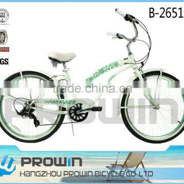 NEW style elegant girls beach cruiser bike/stocklots beach cruiser bike/26 7 SPEED inch beach cruiser bike good price