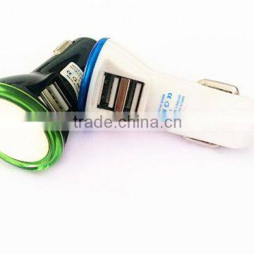 New Arrival LED car charger 5V 3.1A USB car charger with dual USB output for iPhone Samsung smartphone