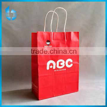 Lovely red paper bag for kids apparel and gifts