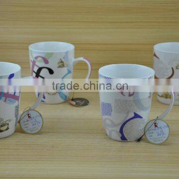 11OZ coffee design full decal print coffee cups, shiny surface new bone china mug, KL5004-11038