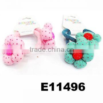 wholesale baby girls clear cotton flower elastic hair ties
