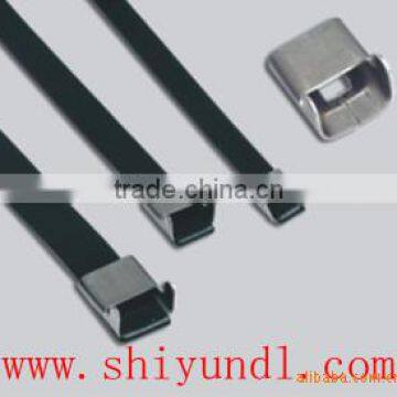 Wing Lock Type stainless steel PVC coated cable tie