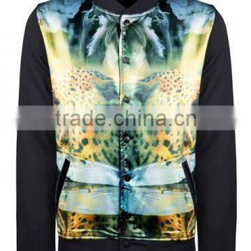 sublimation printing thick winter satin jacket for men