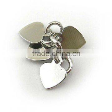 HOT sale metal heart shaped jewelry pendant for bracelet with any design,OEM service