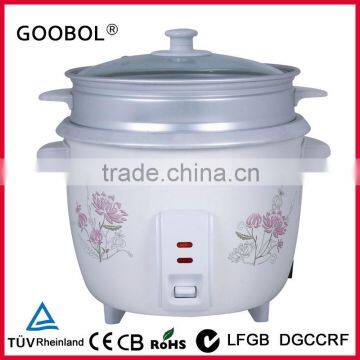 0.6L Drum Rice Cooker & outer steamer with Automatic Rice Cooking & Keeps Warm