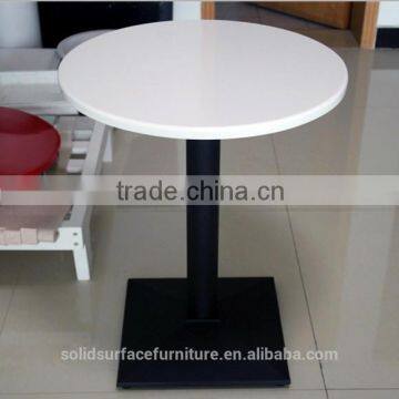 Pure white beautiful round acrylic solid surface stone coffee tables