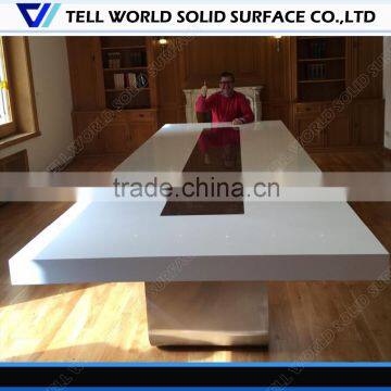 2016 high end markets acrylic solid surface meeting room table,conference table power outlet