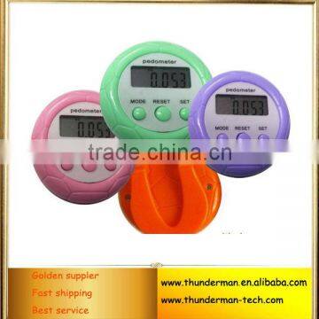 Round Shape 3Buttons Multifunctional Digital Pedometer