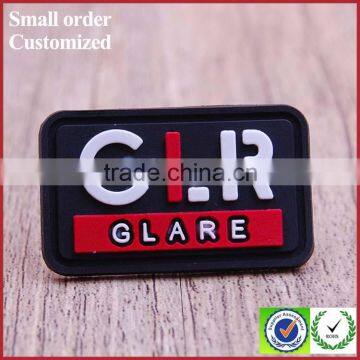 Custom embossed silicone rubber cloths bag tags with logo