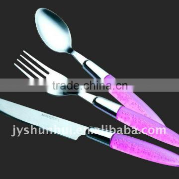 Stainless steel colored glass dinnerware sets