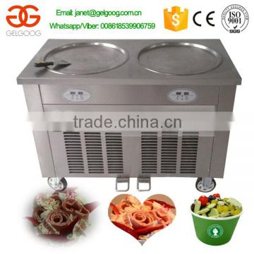 High Quality Double Pan Fried Ice Cream Roll Machine