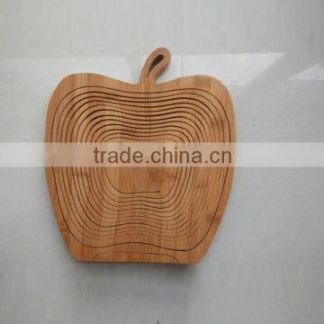 apple shaped folding cheap bamboo basket