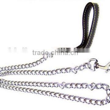 Dog Pet Collar Pet Chain With PU Leather Leash