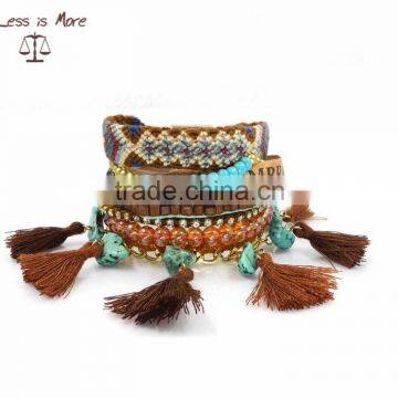 Latest fashion trend handmade woven friendship bracelets with tassel                        
                                                Quality Choice