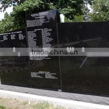 Own Factory Wall Style Mirror Polished Surface Finished Indian Black Granite Monument