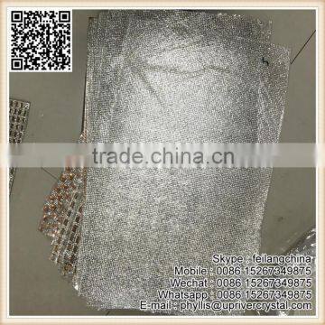 Direct Stock Crystal Silver Lron On Aluminum Mesh Trim