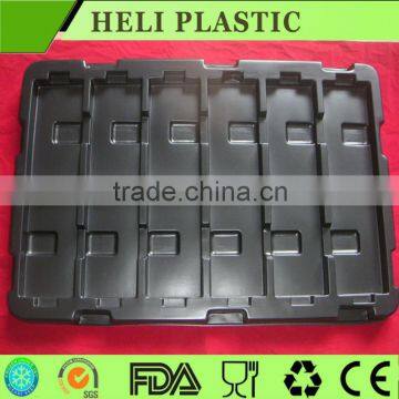 customizable black ESD plastic blister tray for electronic parts