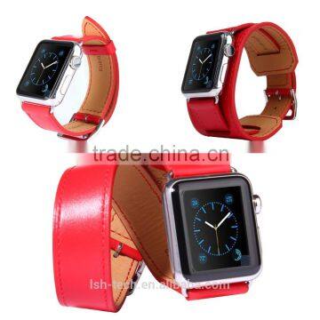 New 1:1 Original Quality Cuff Bracelet Strap Leather Watchband for Apple Watch Band 42mm 38mm With Metal Adapters photo-4
