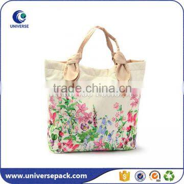 Custom zipper nylon tote bag with printing for shopping