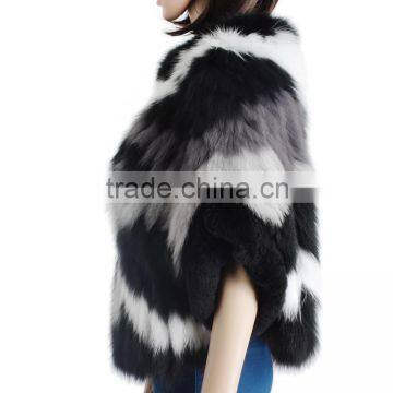 Fashion Knitted Fur Coat/real Fox Fur Coat Women/quality Rex Rabbit Fox Fur Knitted Coat KZ150094 photo-3