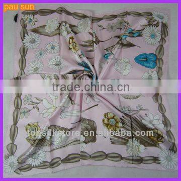 100% square twill silk scarf 2014 90x90